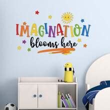 Colorful English Inspirational Quotes Wall Decals, Cartoon Slogans ...