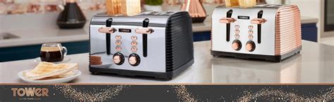 Buy BMS LIFESTYLE Tower Linear Rose Slice Stainless Steel Rib Toaster ...