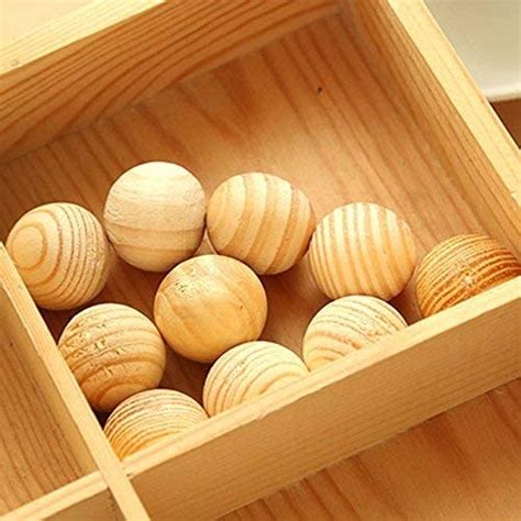 AUXA Wooden Scented Balls Set Mothballs Fragrant Wood Ball with ...