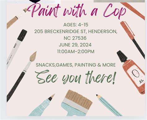 Paint With A Cop, Perry Memorial Library, Henderson, 29 June 2024 ...