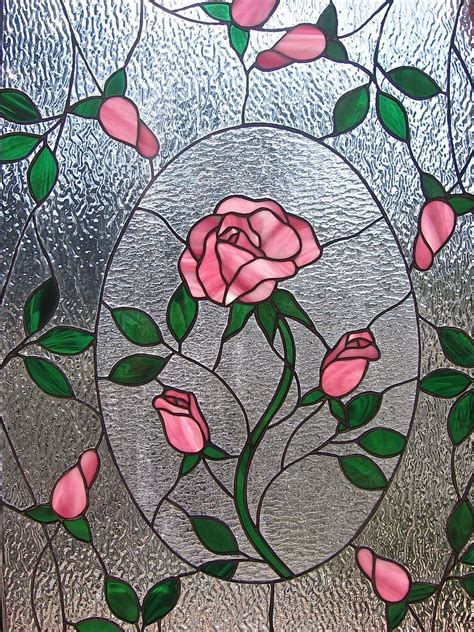 Floral Windows in 2025 | Stained glass rose, Glass window art, Glass ...