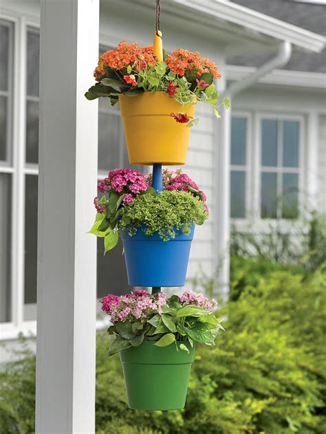 Cascading Hanging Planters, Set of 3 | Hanging flower pots, Container ...