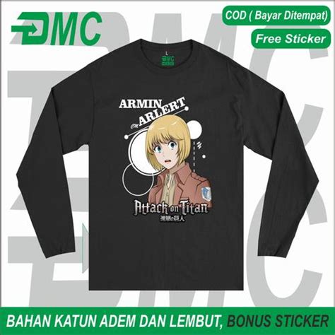 Jual Kaos Baju Anime Armin Arlert Attack On Titan Lengan Panjang ...