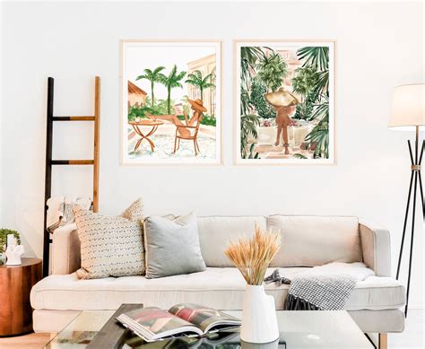 Tropical Art Print Boho Chic Wall Decor Watercolor Painting - Etsy