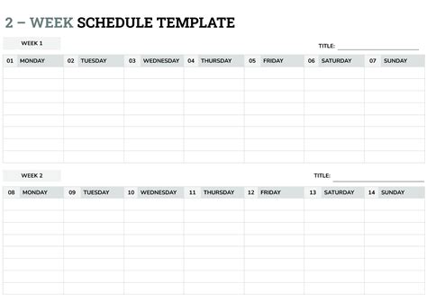 Image result for Two-Week Work Schedule Template