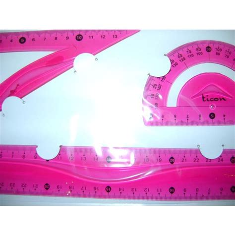 Ticon Renkli Çizim Seti(30Cm Cetvel, İletki, Gönye) - 8694340096773