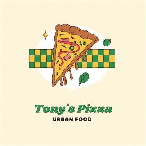 Handgezeichnetes Vintage-Pizzeria-Logo | Kostenlose Vektor