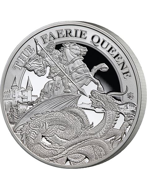 THE FAERIE QUEENE Redcrosse & Dragon 1 Oz Silber Proof Münze 1£ St ...