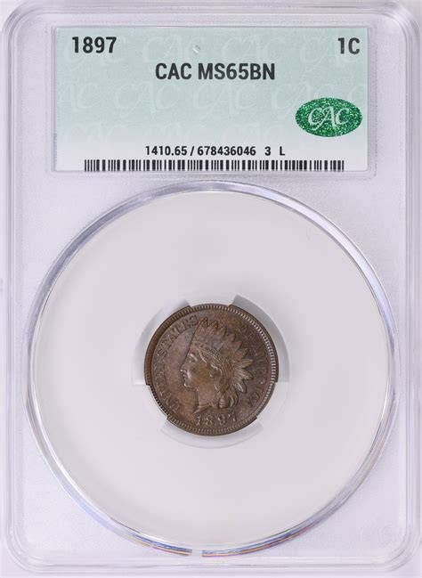 1897 Indian Cent CACG MS-65 BN (Item 1841856) | GreatCollections Coin ...