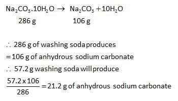 washing soda has formula Na2Co3.10H2o what mass of anhydrous sodium ...
