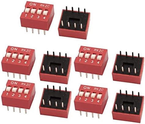 Generic 10PCS 2.54mm Pitch 8 Terminals 4 Positions Ways Slide Type DIP ...