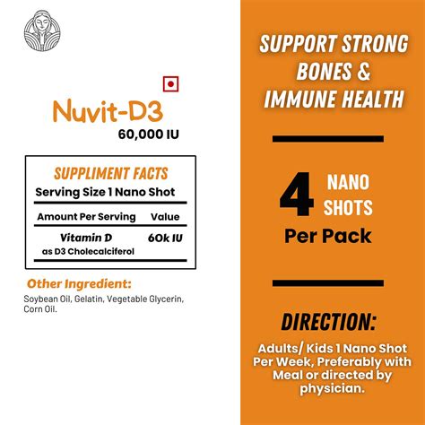 Buy THE OLD NATURAL NUVIT D3 VITAMIN D3 60000 ONCE IN A WEEK - 5ML PACK ...