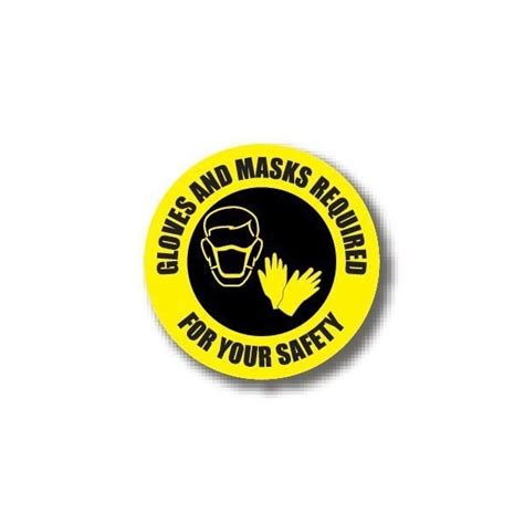 Ergomat 32in CIRCLE SIGNS Gloves And Mask Required For Your Safety DSV ...