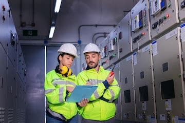 Engineer under checking the industry cooling tower air conditioner is ...