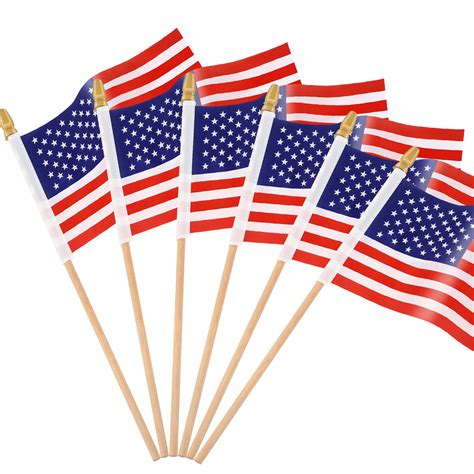 Snapklik.com : 25 Pack Small American Flags On Stick 4x6 Inches ...