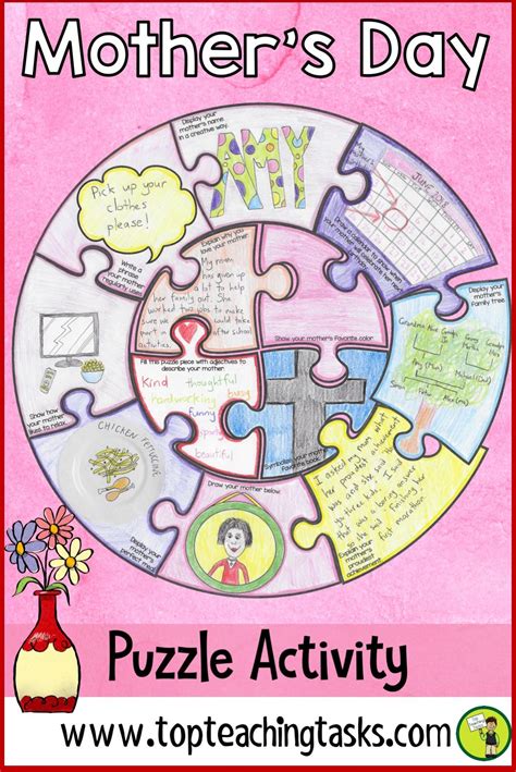 Mother's Day Activity Puzzle Poster | Mother's Day Craft | Mother's day ...