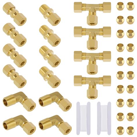 Amazon.com: TRUSTKITS 38 PCS 1/4" Brass Compression Fittings Assortment ...