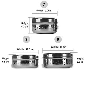 Buy SVS ONLINE Stainless Steel Green Coriander Storage Box Curry Leaves ...