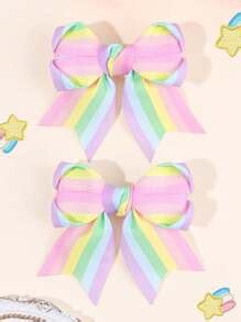 2pcs Gradient Bow Hair Clips,Grosgrain Ribbon Alligator Clips Hair Bows ...