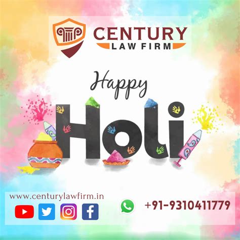 Happy Holi 2022 - 9310411779 - Century Law Firm Blog