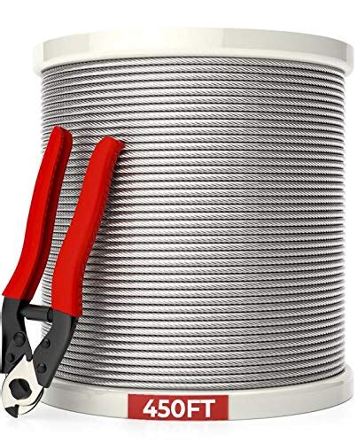 Nutype 450FT Stainless Steel Cable with Cutter, 1/8 Aircraft Cable for ...