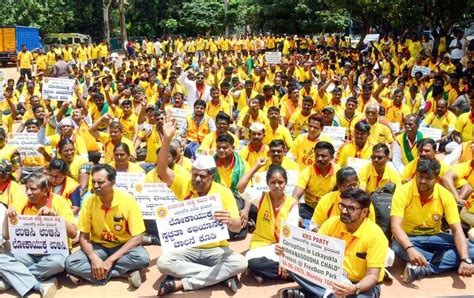 KRS Members Protest Demanding Empowered Lokayukta in Bengaluru