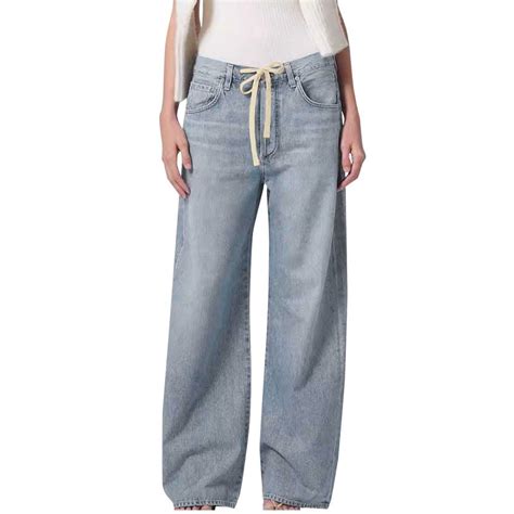 HaiMao Womens Drawstring High Waist Wide Leg Jeans Clearance Straight ...
