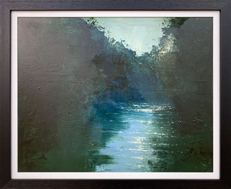 Oil Painting Framed River Landscape Fine art oil painting original Summer Landscape with River ...