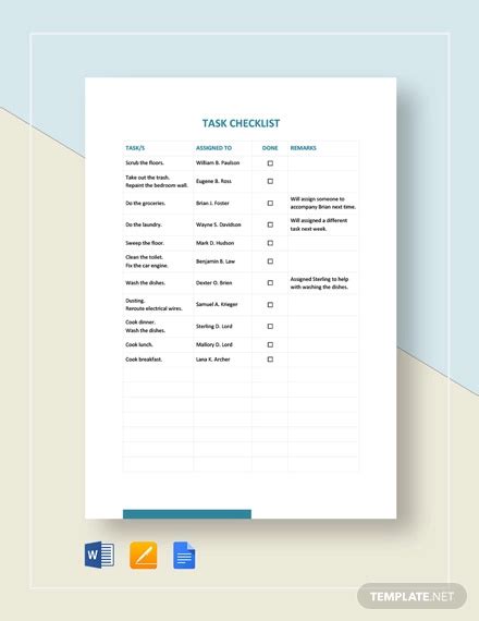 10+ Task Checklist Examples to Download