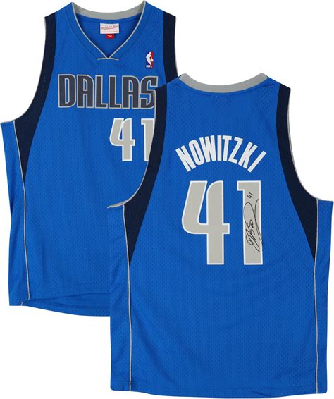 Dirk Nowitzki Dallas Mavericks Autographed Royal Blue Mitchell & Ness ...