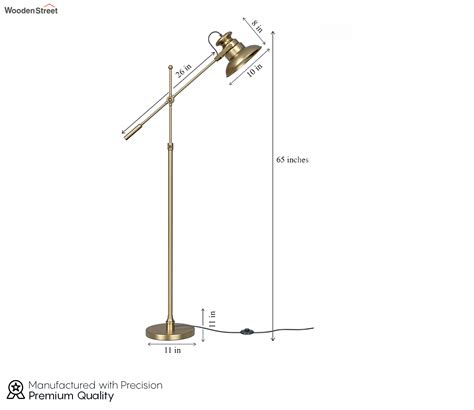 Buy Adjustable Height Floor Lamp Brass Antique Gold with Moveable Body ...