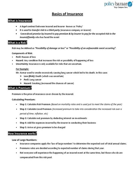 Image result for Insurance Basics 101