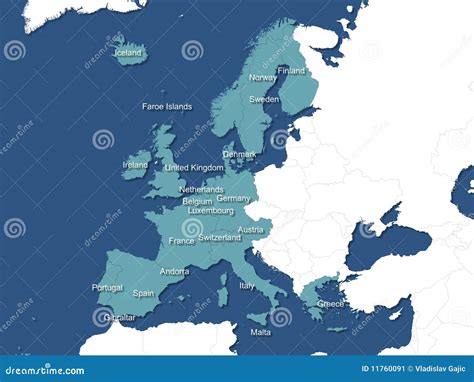 Western europe map stock illustration. Illustration of finland - 11760091