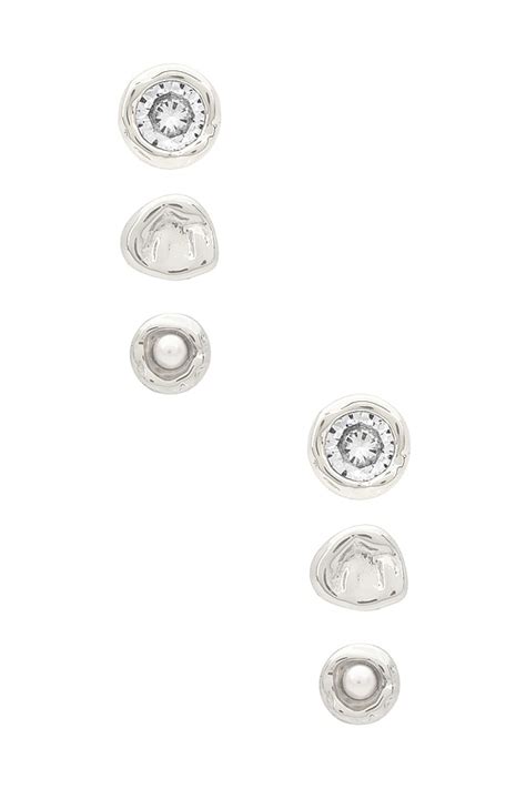 Luv AJ Eclectic Studs Set in Silver | REVOLVE