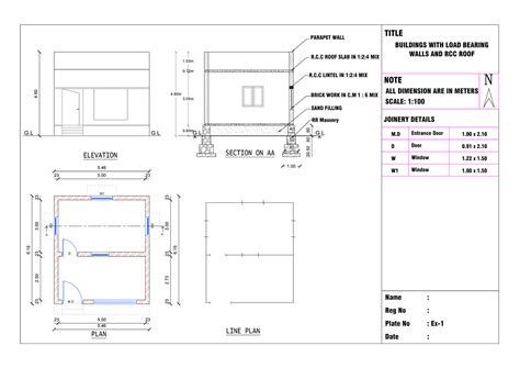 R.C.C Roof & Parapet Wall Construction Details - Ex-2 Dwg - Studocu