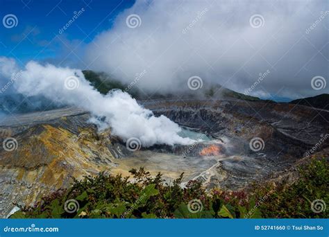 Poas Volcano in Costa Rica stock photo. Image of poas - 52741660