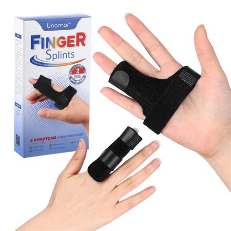 Trigger Finger Splint Brace - 2 Pack Adjustable Support for Right & Left Hand - Alleviates ...
