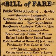 Image result for bill of fare