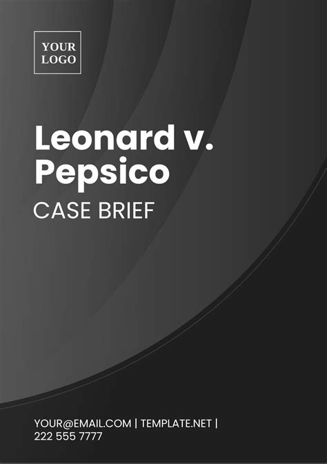 Free Leonard v. Pepsico Case Brief Template to Edit Online