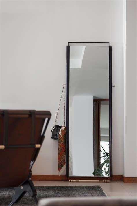 AMF_01 Floor Mirror in Solid Wood and Bronze Details by ANDEAN For Sale ...
