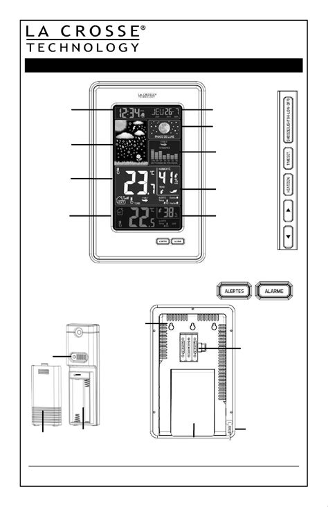 La Crosse Technology - WS6861 Station Mu00e9tu00e9o Coloru00e9e Avec Anu00e9momu00e8tre - Noir