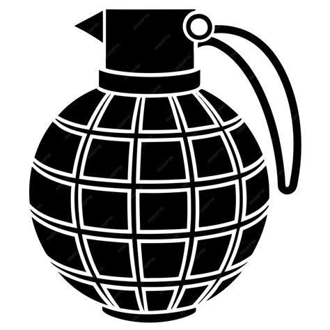 Military grenade silhouette for tactical and defense themes | Premium ...