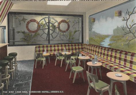 The Bird Cage Bar, Sunshine Hotel Jersey Channel Island Postcard ...