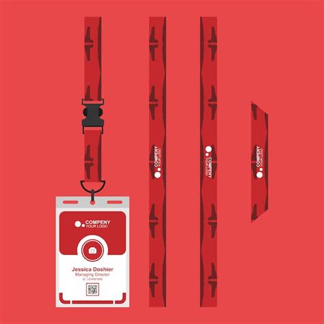 Lanyard and business cards for office company events | Premium Vector