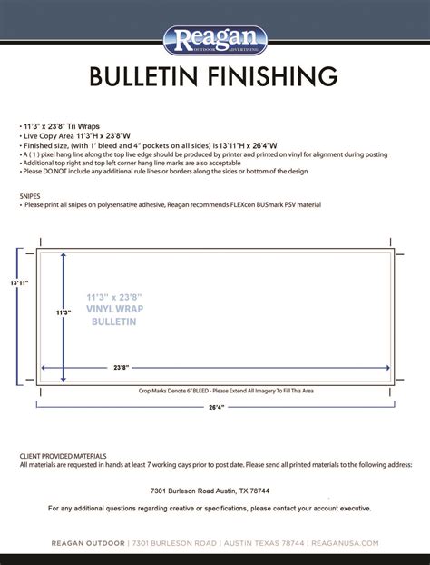 Spec sheets - Reagan Outdoor Advertising
