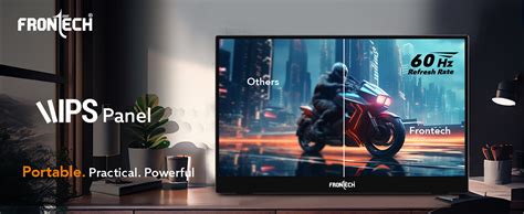 FRONTECH 15.6" Portable LED Monitor, Full HD IPS, Dual Type-C & Mini ...