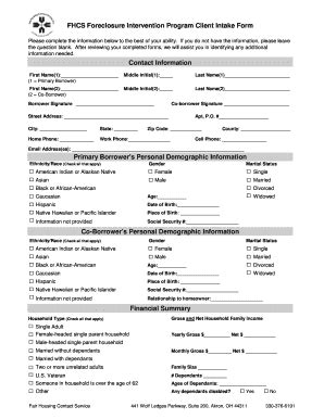 OH FHCS Foreclosure Intervention Program Client Intake Form 2014-2025 ...