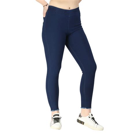 Buy ZXN Clothing Women's Regular Fit Cotton Jegging (DJ-01-BLU-28_Blue ...