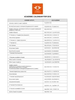 ACADEMIC CALENDAR FOR 2018 - University of … / academic-calendar-for ...