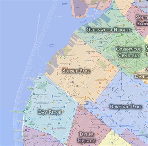 Brooklyn Neighborhoods Maps With Street New York City Street Map